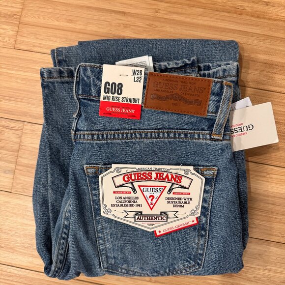 Brand New with Tags Guess G08 Mid-Rise Straight Jeans W26 L32 - Picture 1 of 4